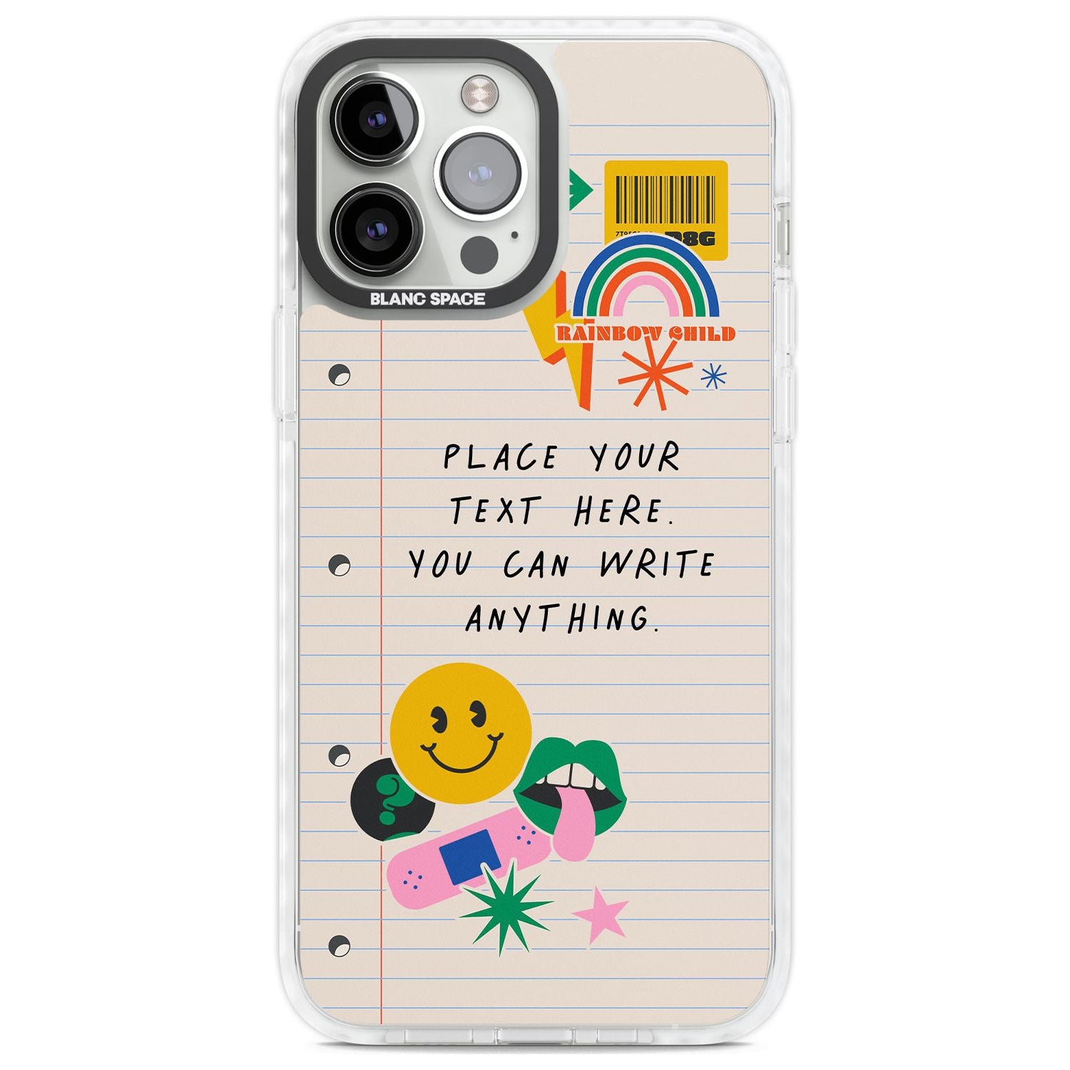 Personalised Nostalgia Sticker Mix #1 Custom Phone Case iPhone 13 Pro Max / Impact Case,iPhone 14 Pro Max / Impact Case Blanc Space