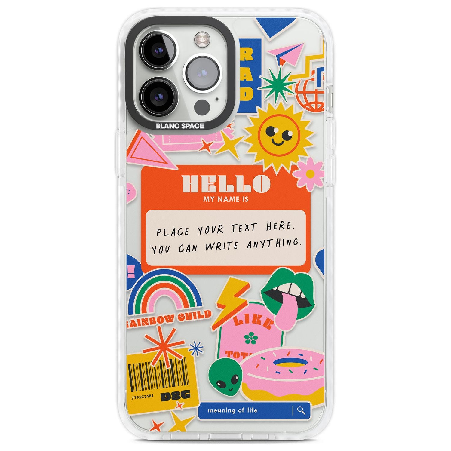 Personalised Nostalgia Sticker Mix #2 Custom Phone Case iPhone 13 Pro Max / Impact Case,iPhone 14 Pro Max / Impact Case Blanc Space