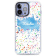 Personalised Rainbow Paint Splatter Custom Phone Case iPhone 13 Pro Max / Impact Case,iPhone 14 Pro Max / Impact Case Blanc Space