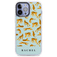 Personalised Tiger Pattern: Turquoise Blue Custom Phone Case iPhone 13 Pro Max / Impact Case,iPhone 14 Pro Max / Impact Case Blanc Space
