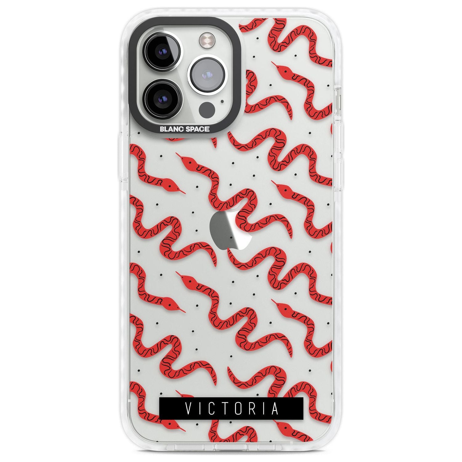 Personalised Snake Pattern Custom Phone Case iPhone 13 Pro Max / Impact Case,iPhone 14 Pro Max / Impact Case Blanc Space