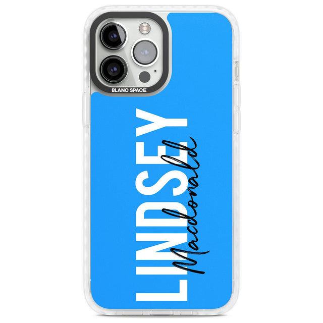 Personalised Bold Name: Blue Custom Phone Case iPhone 13 Pro Max / Impact Case,iPhone 14 Pro Max / Impact Case Blanc Space