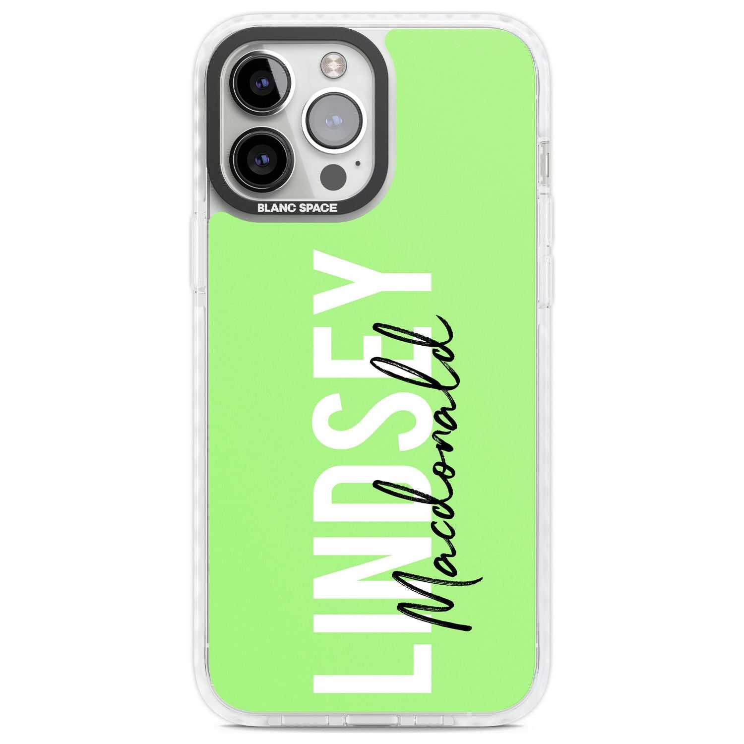 Personalised Bold Name: Lime Custom Phone Case iPhone 13 Pro Max / Impact Case,iPhone 14 Pro Max / Impact Case Blanc Space
