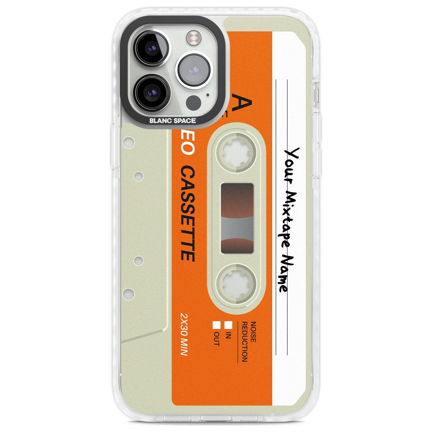 Personalised Classic Cassette Custom Phone Case iPhone 13 Pro Max / Impact Case,iPhone 14 Pro Max / Impact Case Blanc Space