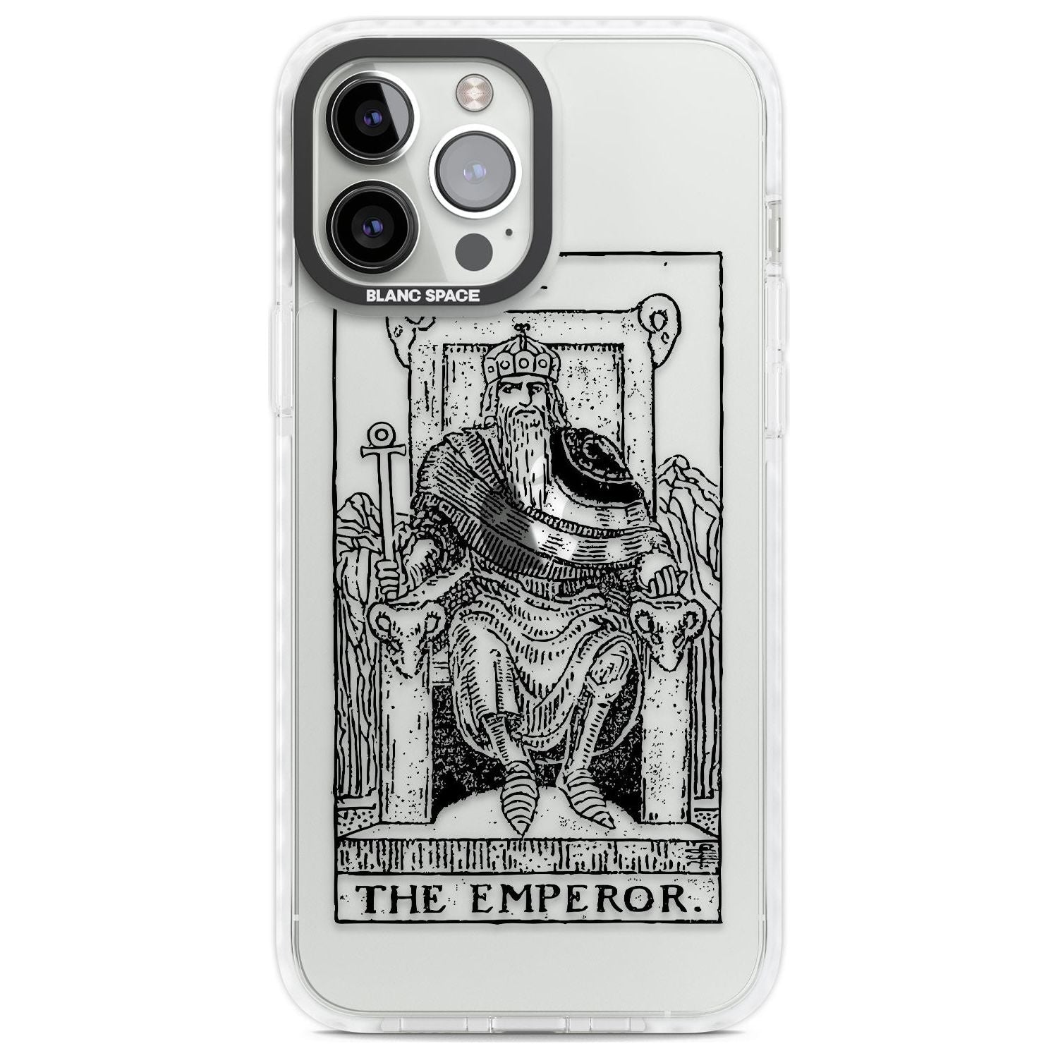 Personalised The Emperor Tarot Card - Transparent Custom Phone Case iPhone 13 Pro Max / Impact Case,iPhone 14 Pro Max / Impact Case Blanc Space