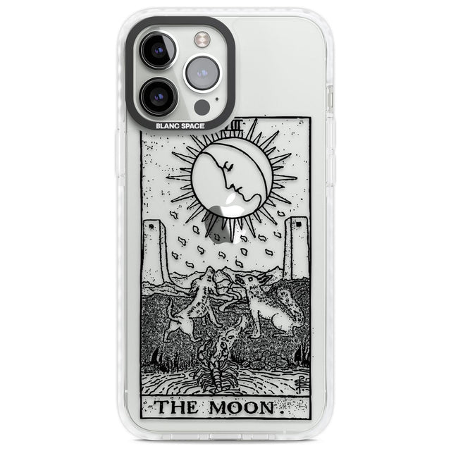 Personalised The Moon Tarot Card - Transparent Custom Phone Case iPhone 13 Pro Max / Impact Case,iPhone 14 Pro Max / Impact Case Blanc Space