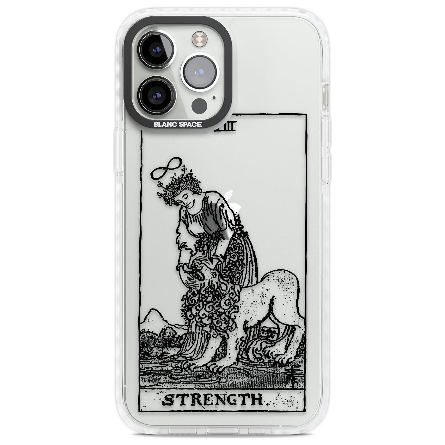 Personalised Strength Tarot Card - Transparent Custom Phone Case iPhone 13 Pro Max / Impact Case,iPhone 14 Pro Max / Impact Case Blanc Space