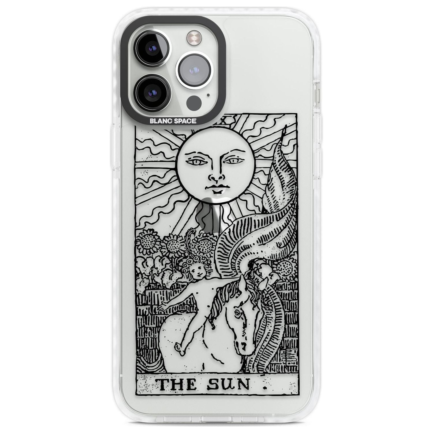 Personalised The Sun Tarot Card - Transparent Custom Phone Case iPhone 13 Pro Max / Impact Case,iPhone 14 Pro Max / Impact Case Blanc Space