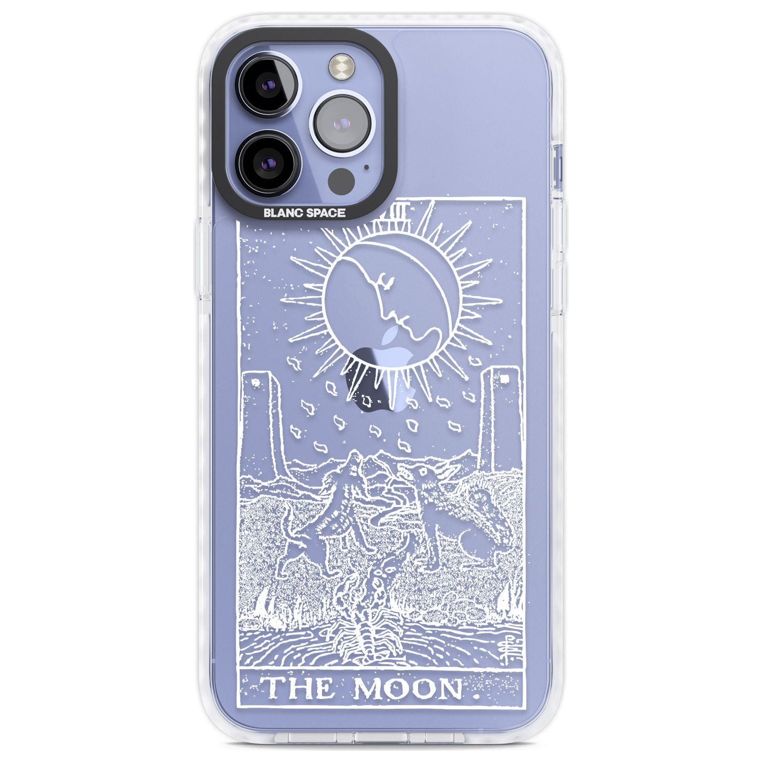 Personalised The Moon Tarot Card - White Transparent Custom Phone Case iPhone 13 Pro Max / Impact Case,iPhone 14 Pro Max / Impact Case Blanc Space