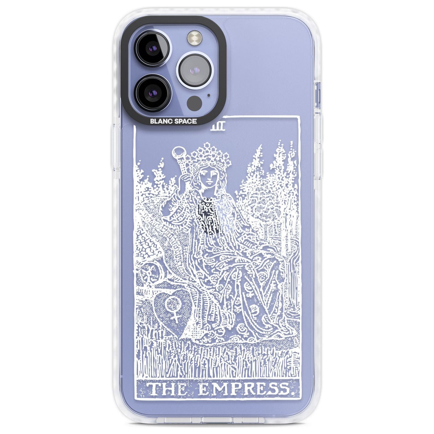 Personalised The Empress Tarot Card - White Transparent Custom Phone Case iPhone 13 Pro Max / Impact Case,iPhone 14 Pro Max / Impact Case Blanc Space