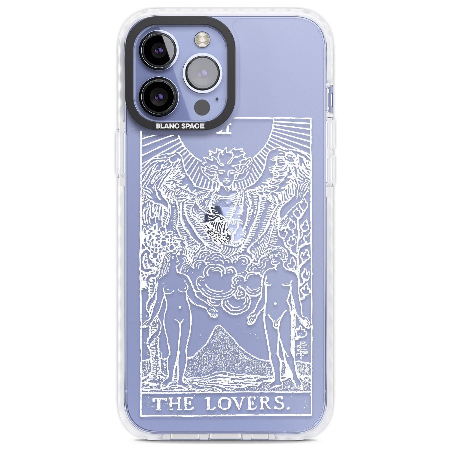 Personalised The Lovers Tarot Card - White Transparent Custom Phone Case iPhone 13 Pro Max / Impact Case,iPhone 14 Pro Max / Impact Case Blanc Space