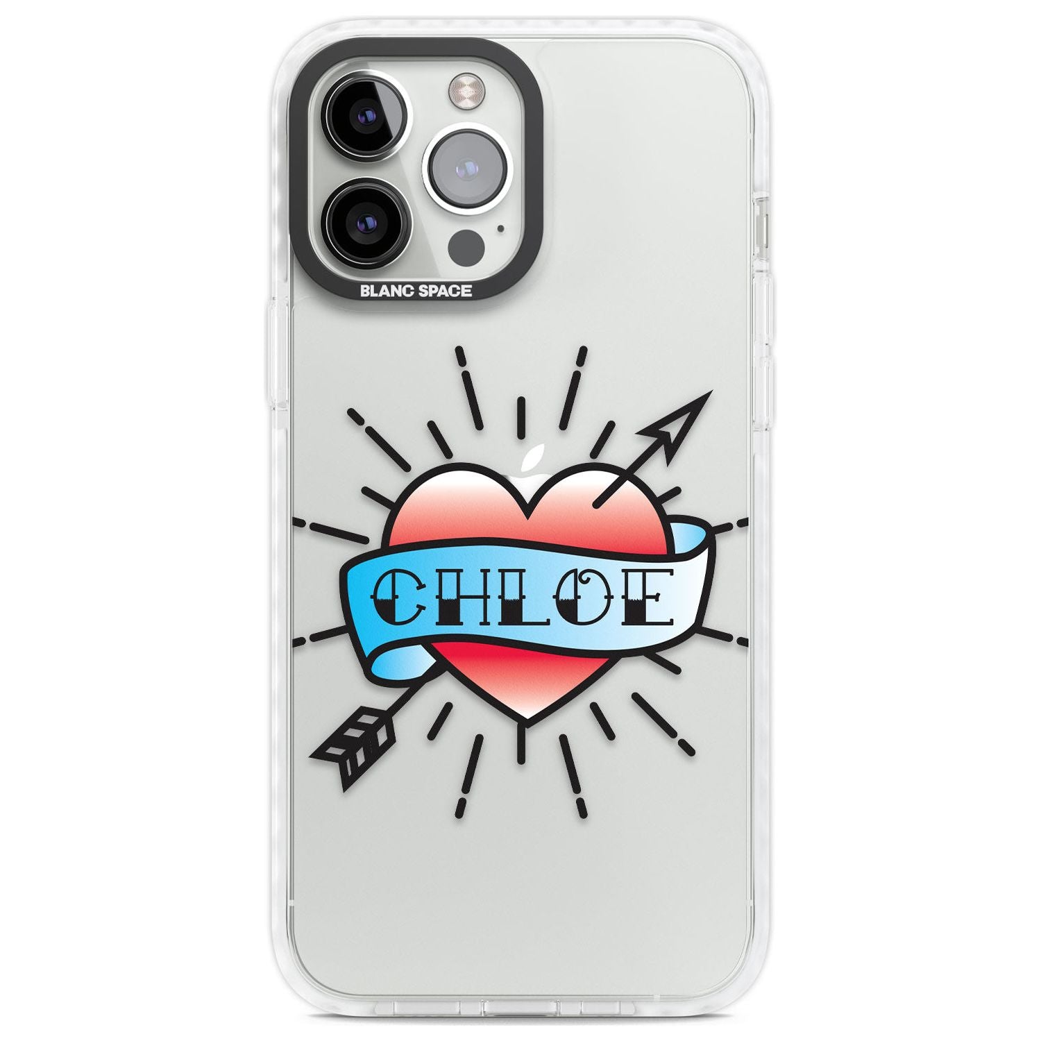 Personalised Heart Tattoo Custom Phone Case iPhone 13 Pro Max / Impact Case,iPhone 14 Pro Max / Impact Case Blanc Space