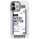 Personalised Washington D.C. Boarding Pass Custom Phone Case iPhone 13 Pro Max / Impact Case,iPhone 14 Pro Max / Impact Case Blanc Space