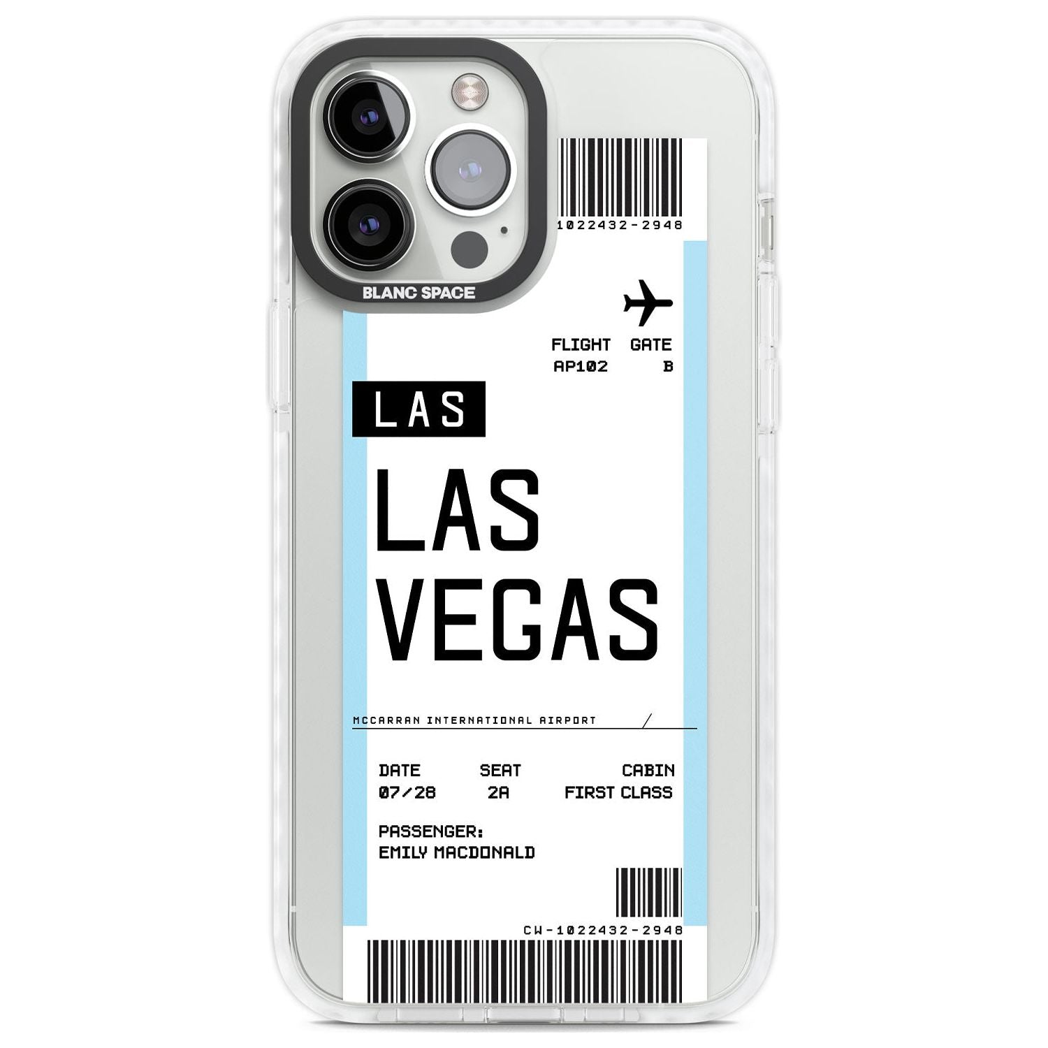 Personalised Las Vegas Boarding Pass iPhone Case - iPhone XS MAX