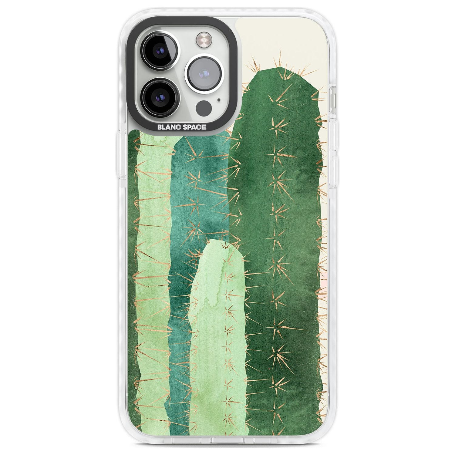 Large Cacti Mix Design Phone Case iPhone 13 Pro Max / Impact Case,iPhone 14 Pro Max / Impact Case Blanc Space