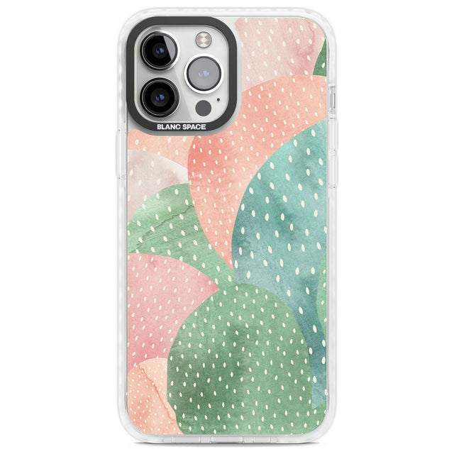 Colourful Close-Up Cacti Design Phone Case iPhone 13 Pro Max / Impact Case,iPhone 14 Pro Max / Impact Case Blanc Space