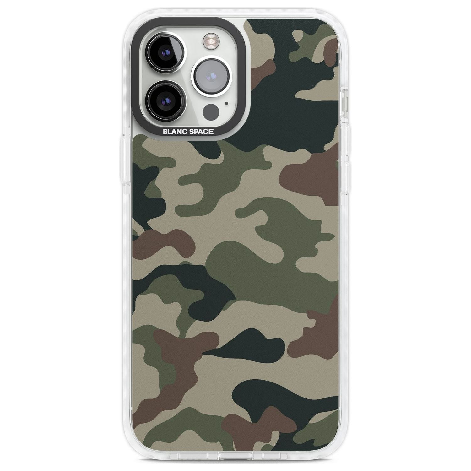 Green and Brown Camo Phone Case iPhone 13 Pro Max / Impact Case,iPhone 14 Pro Max / Impact Case Blanc Space