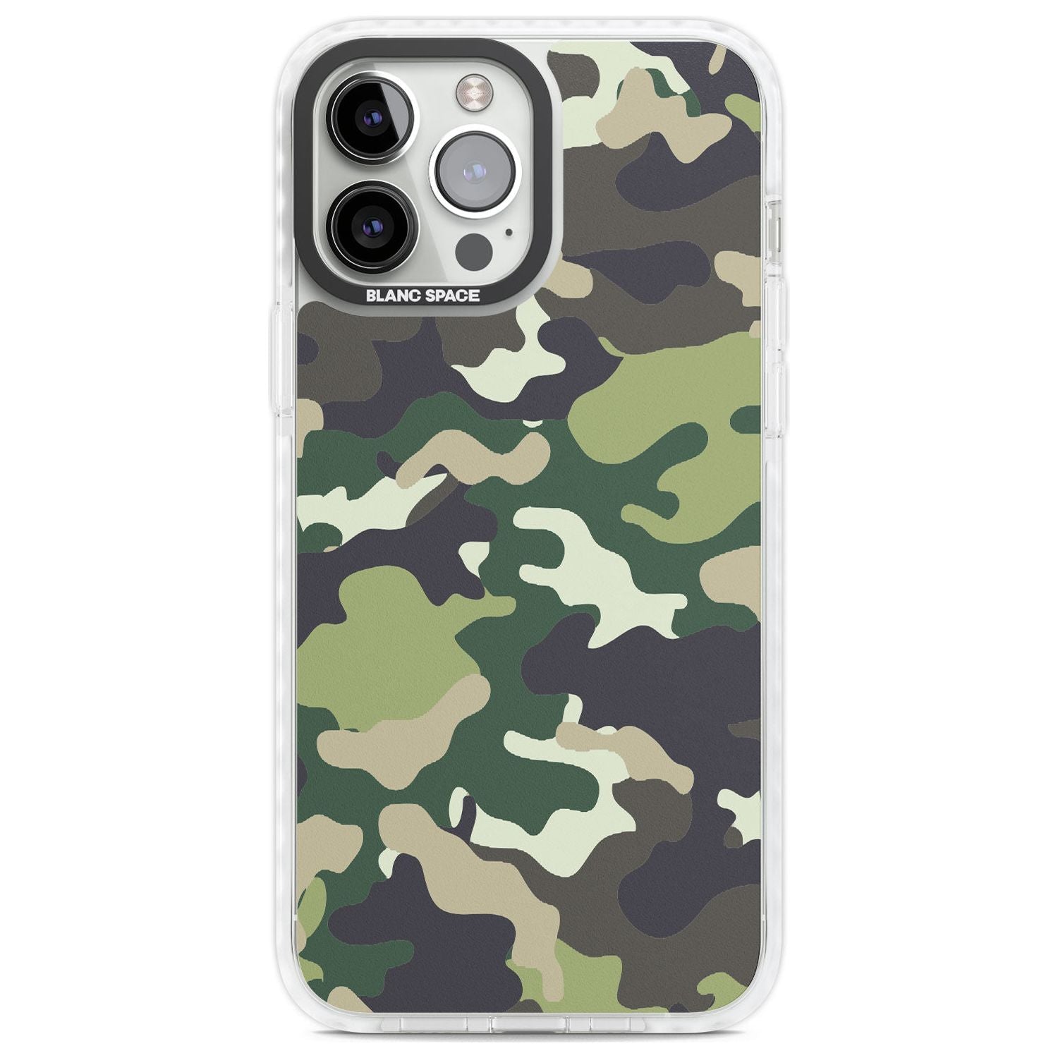 Green Camo Phone Case iPhone 13 Pro Max / Impact Case,iPhone 14 Pro Max / Impact Case Blanc Space