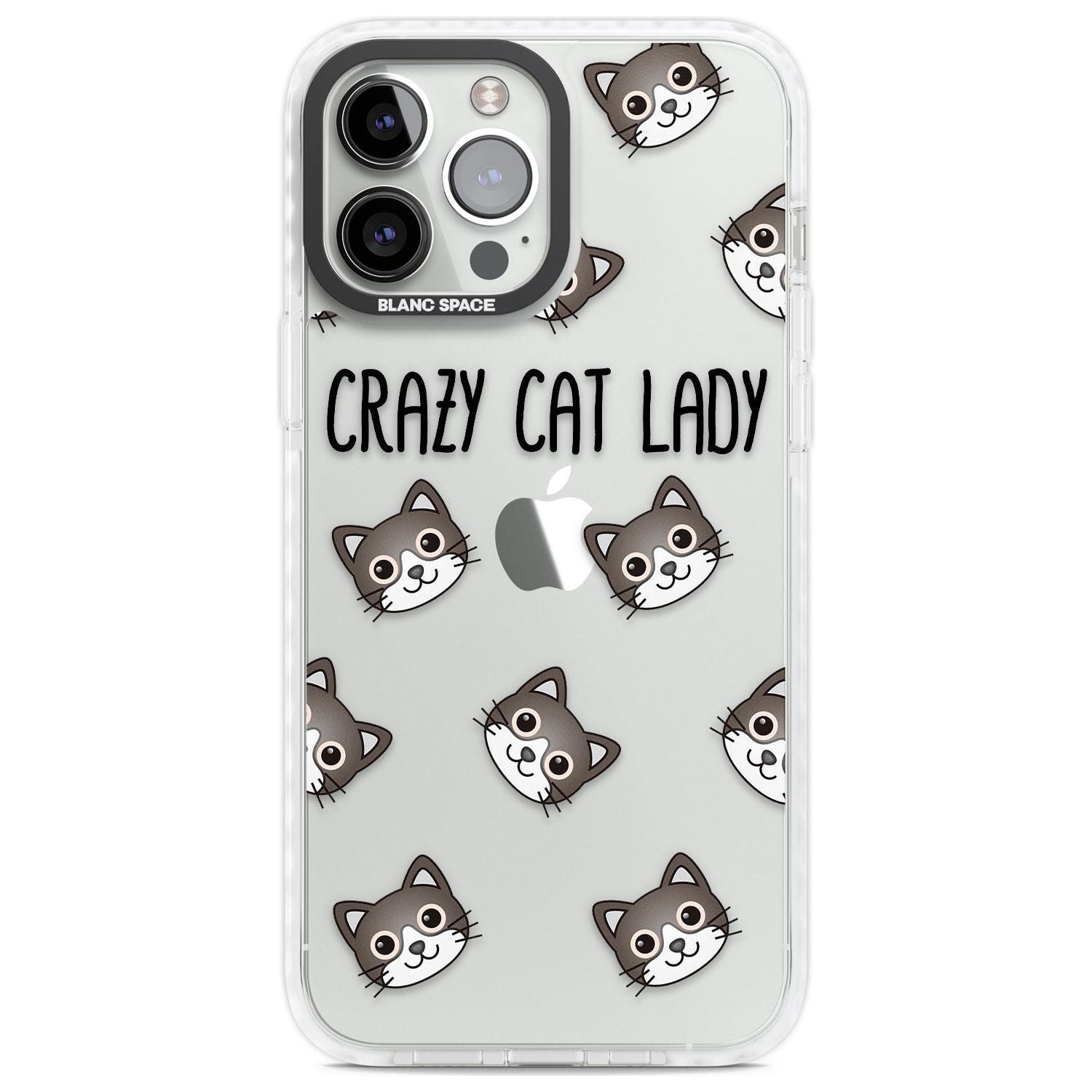 Crazy Cat Lady Phone Case iPhone 13 Pro Max / Impact Case,iPhone 14 Pro Max / Impact Case Blanc Space
