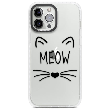 Cat Whiskers Phone Case iPhone 13 Pro Max / Impact Case,iPhone 14 Pro Max / Impact Case Blanc Space