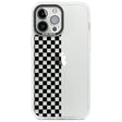 Checker: Half Black Check on Clear Phone Case iPhone 13 Pro Max / Impact Case,iPhone 14 Pro Max / Impact Case Blanc Space