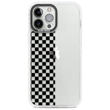 Checker: Half Black Check on Clear Phone Case iPhone 13 Pro Max / Impact Case,iPhone 14 Pro Max / Impact Case Blanc Space