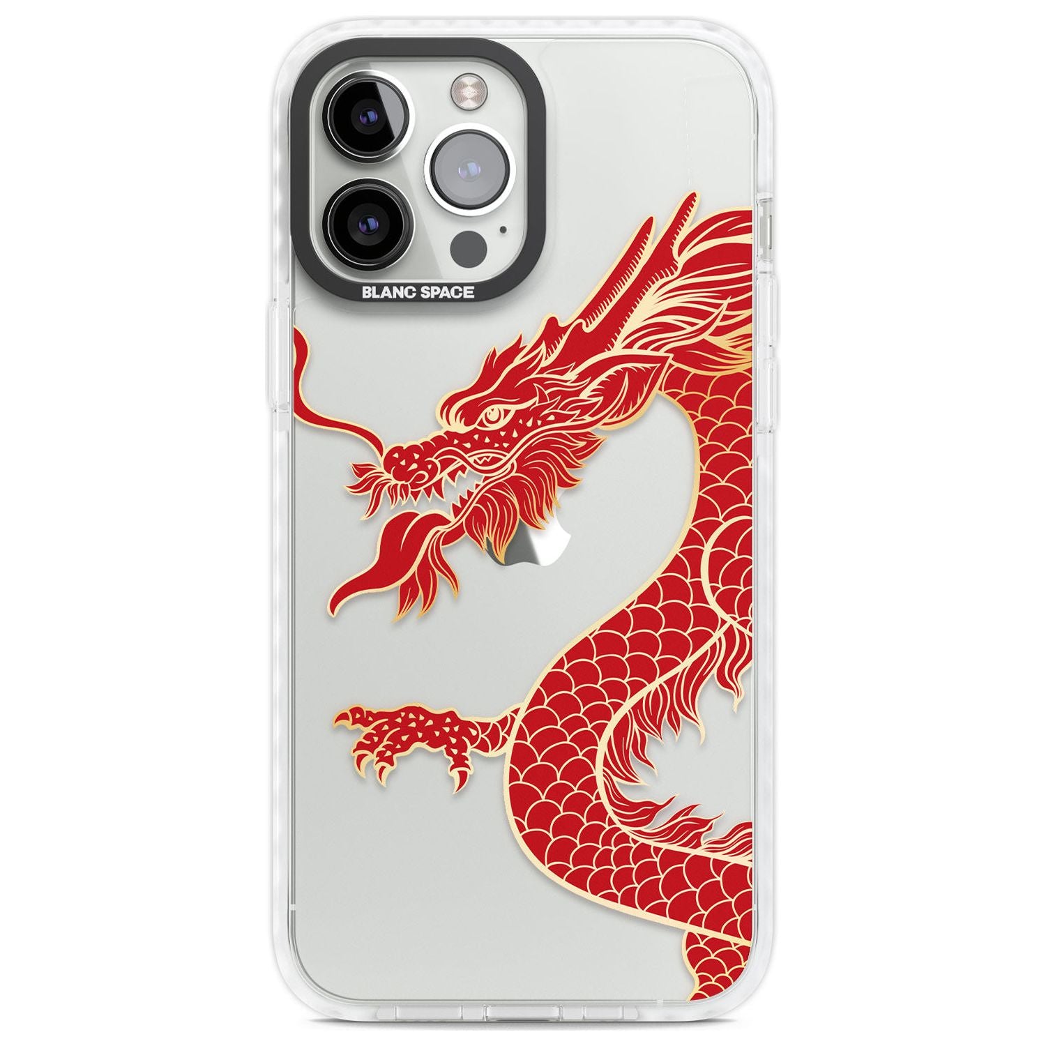 Large Red Dragon Phone Case iPhone 13 Pro Max / Impact Case,iPhone 14 Pro Max / Impact Case Blanc Space