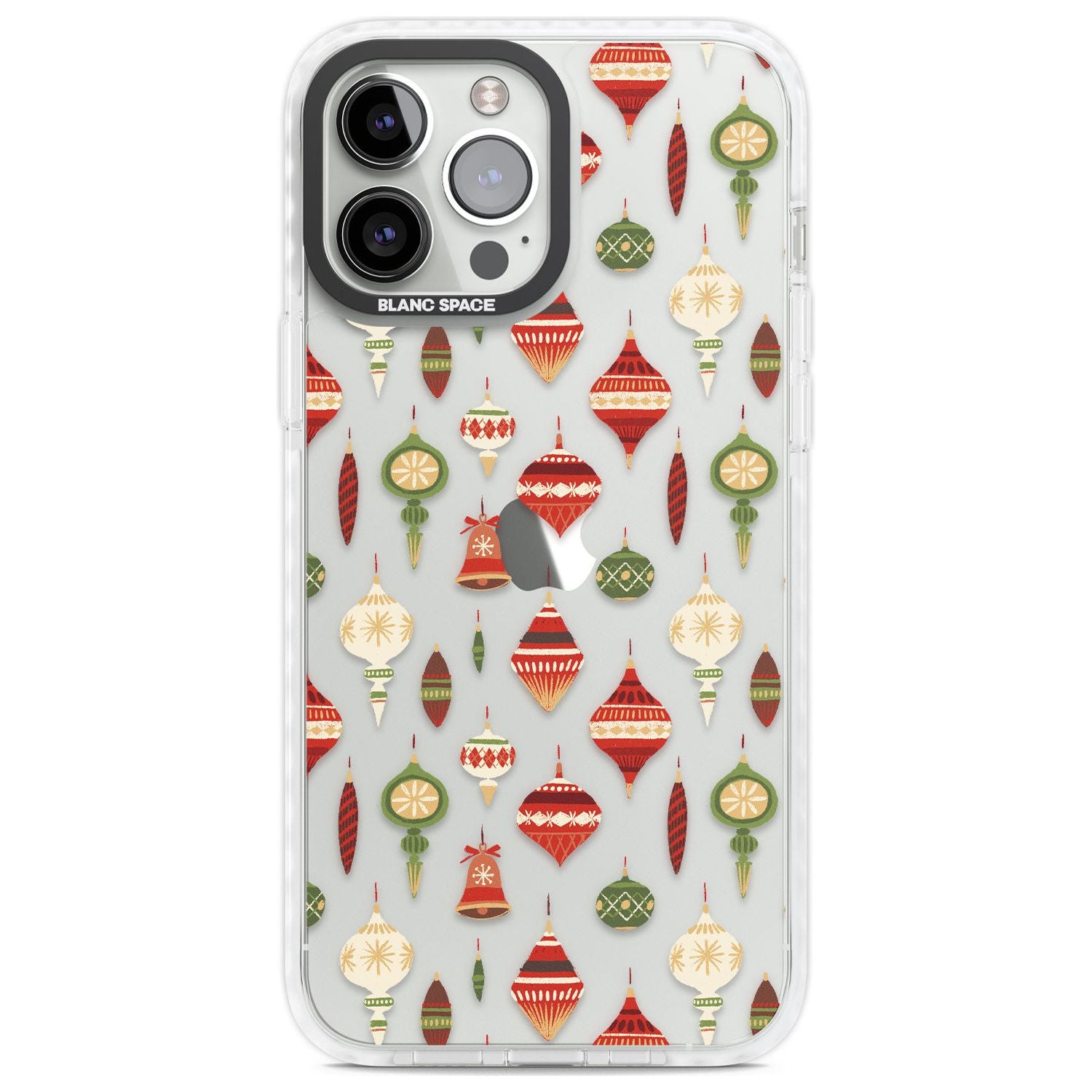 Christmas Baubles Pattern Phone Case iPhone 13 Pro Max / Impact Case,iPhone 14 Pro Max / Impact Case Blanc Space