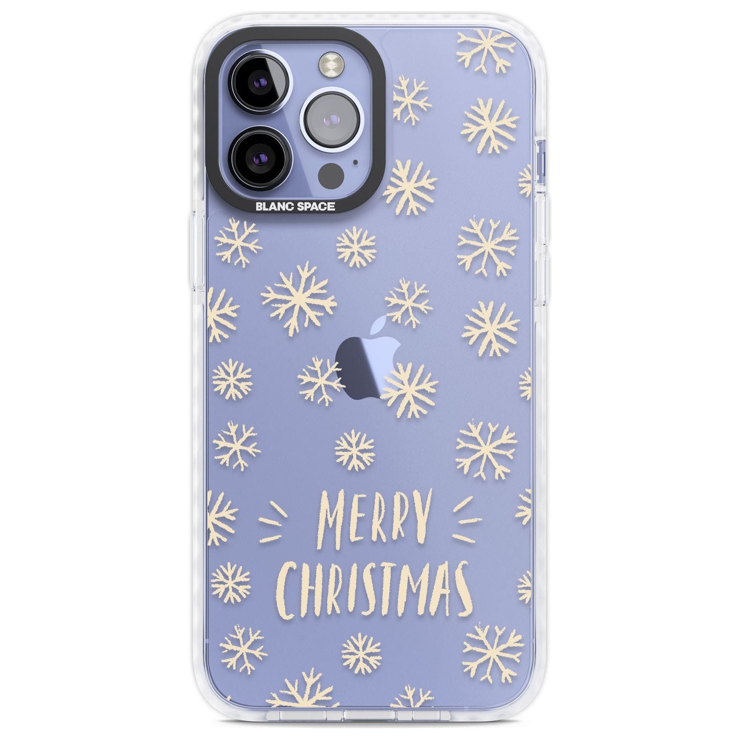 Christmas Snowflake Pattern Phone Case iPhone 13 Pro Max / Impact Case,iPhone 14 Pro Max / Impact Case Blanc Space