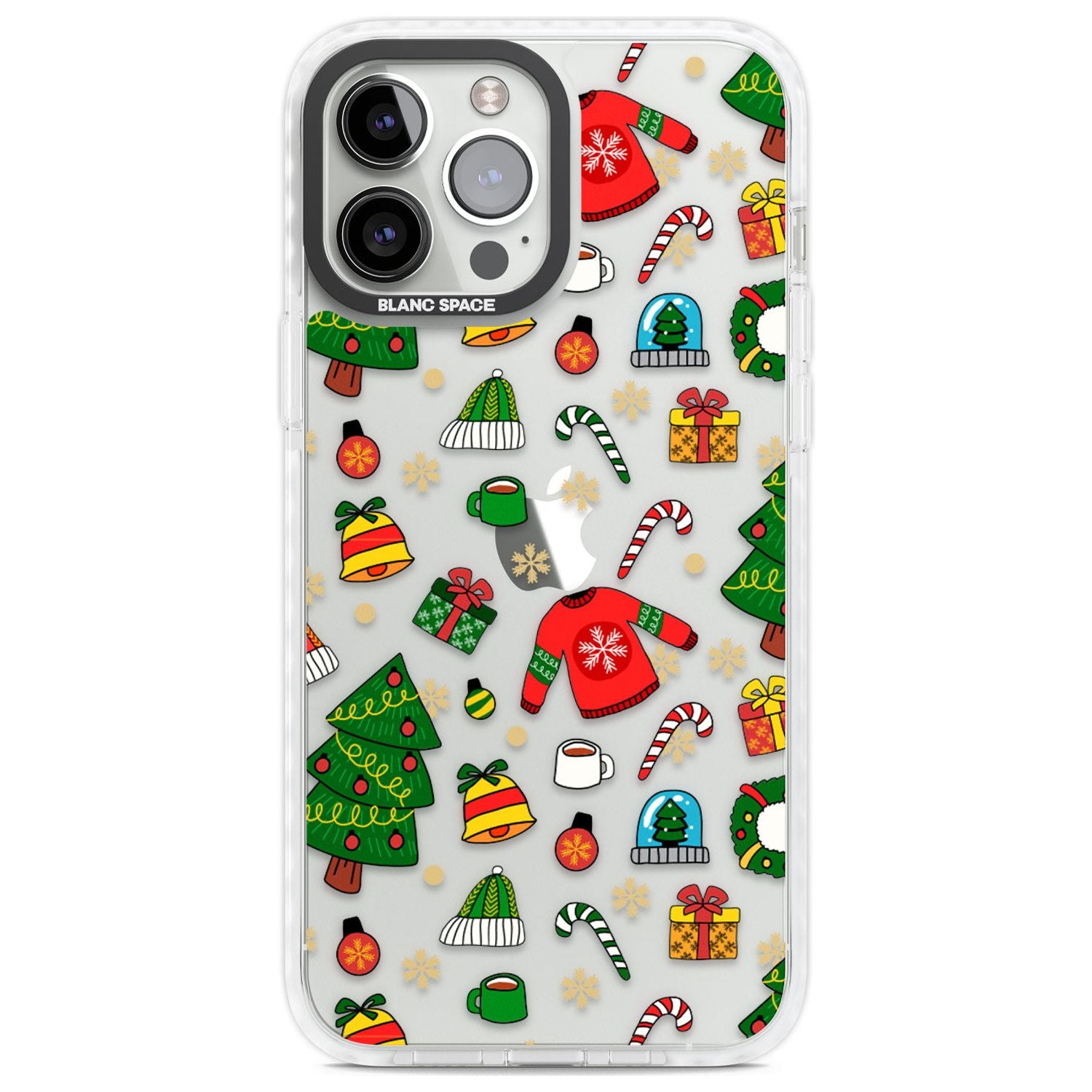 Christmas Mixture Pattern Phone Case iPhone 13 Pro Max / Impact Case,iPhone 14 Pro Max / Impact Case Blanc Space