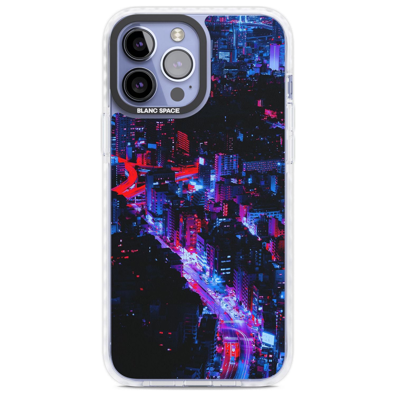 Arial City View - Neon Cities Photographs Phone Case iPhone 13 Pro Max / Impact Case,iPhone 14 Pro Max / Impact Case Blanc Space