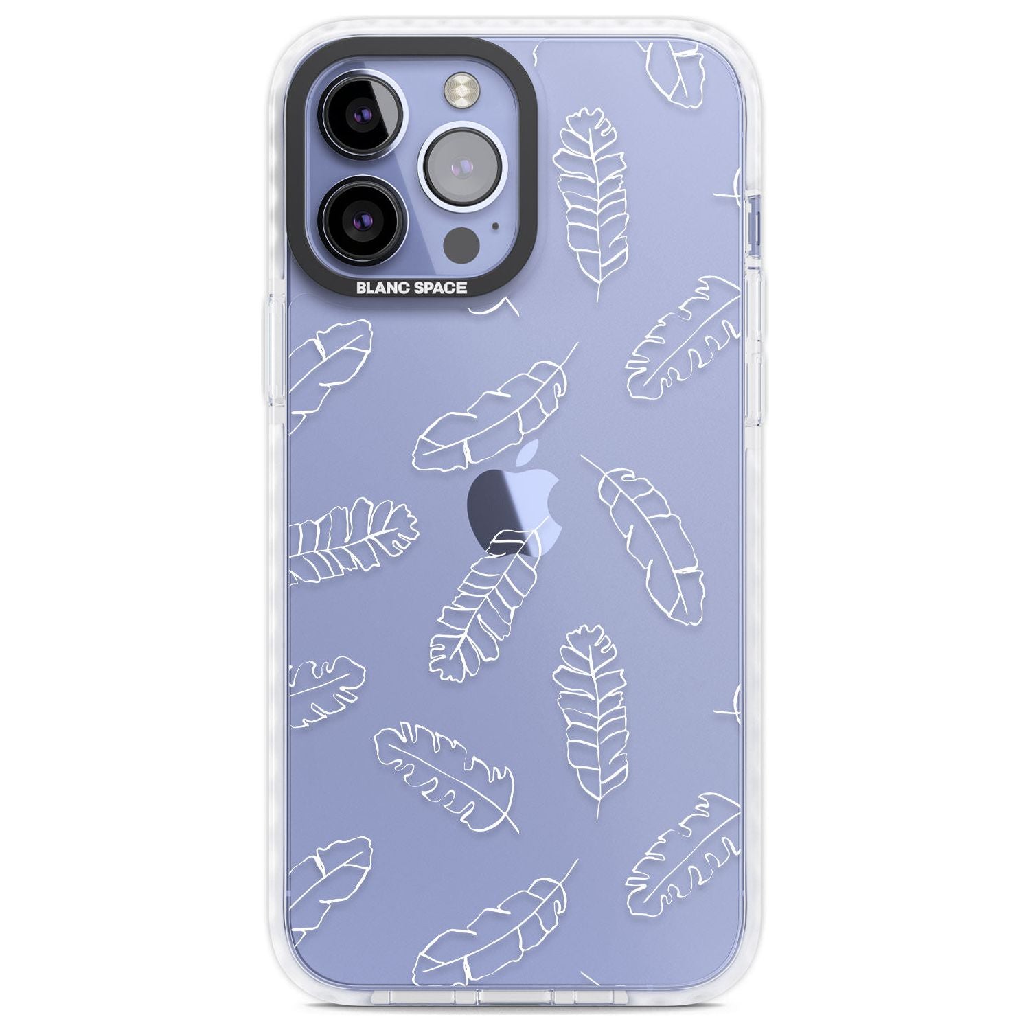 Clear Botanical Designs: Palm Leaves Phone Case iPhone 13 Pro Max / Impact Case,iPhone 14 Pro Max / Impact Case Blanc Space