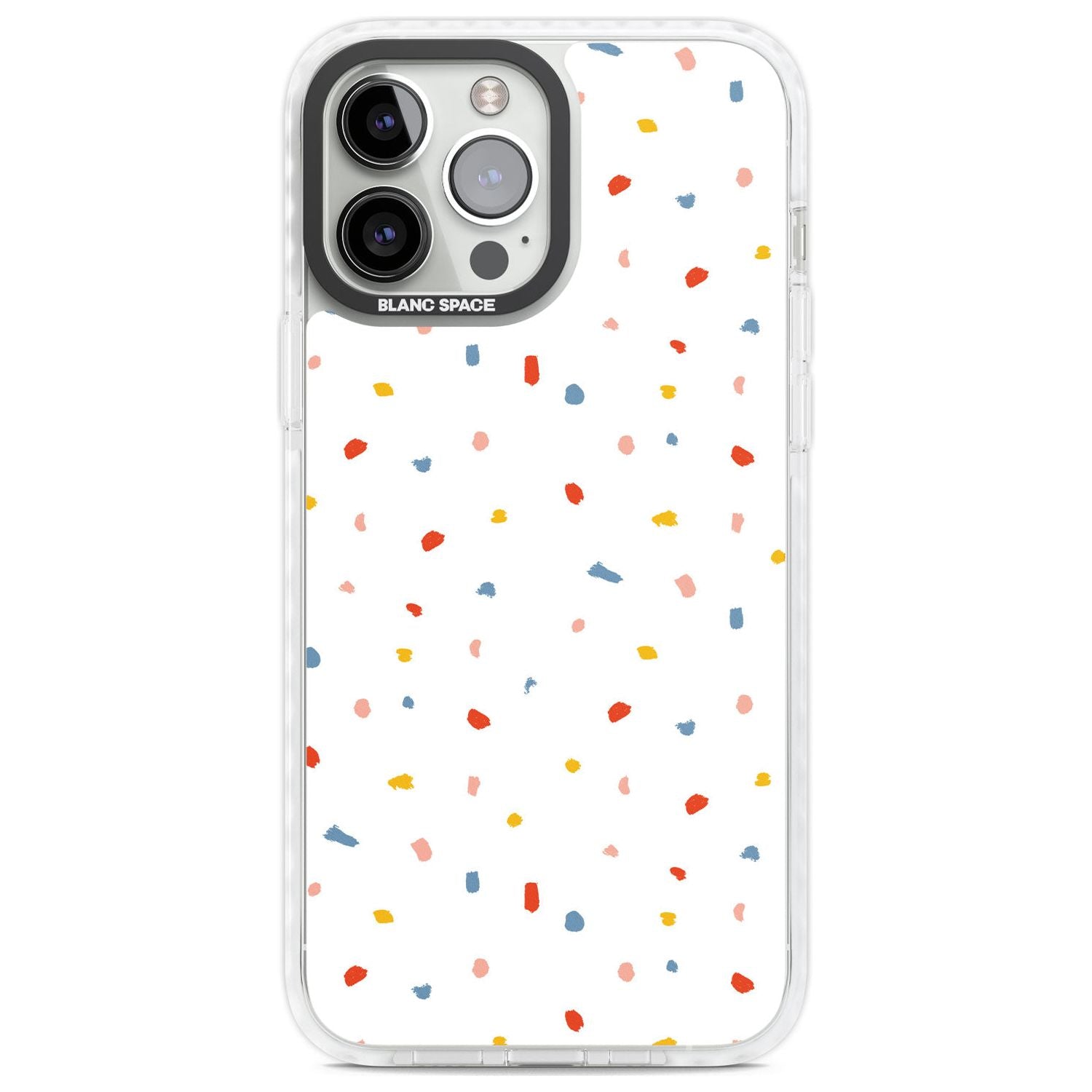 Confetti Print on Solid White Phone Case iPhone 13 Pro Max / Impact Case,iPhone 14 Pro Max / Impact Case Blanc Space
