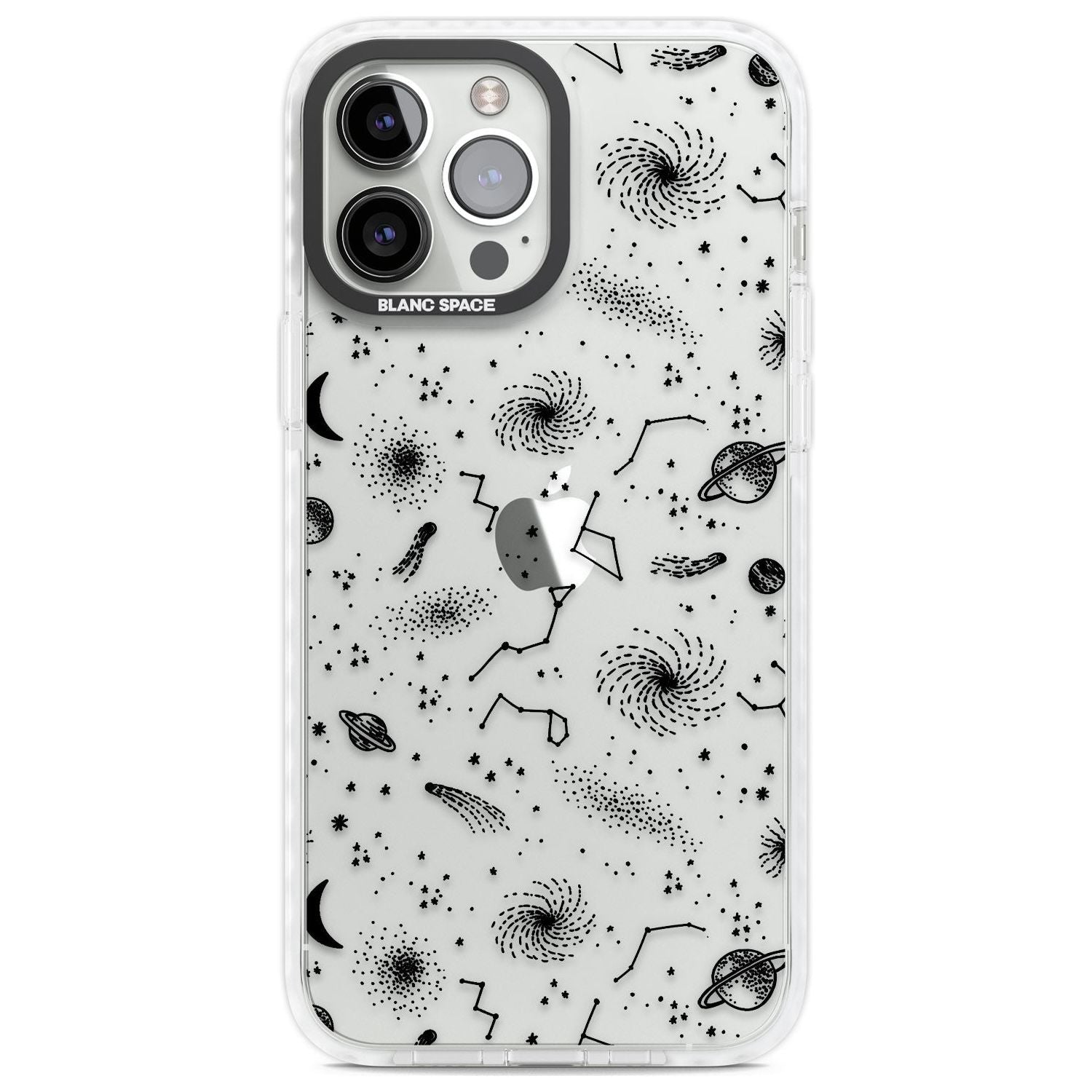 Mixed Galaxy Pattern Phone Case iPhone 13 Pro Max / Impact Case,iPhone 14 Pro Max / Impact Case Blanc Space