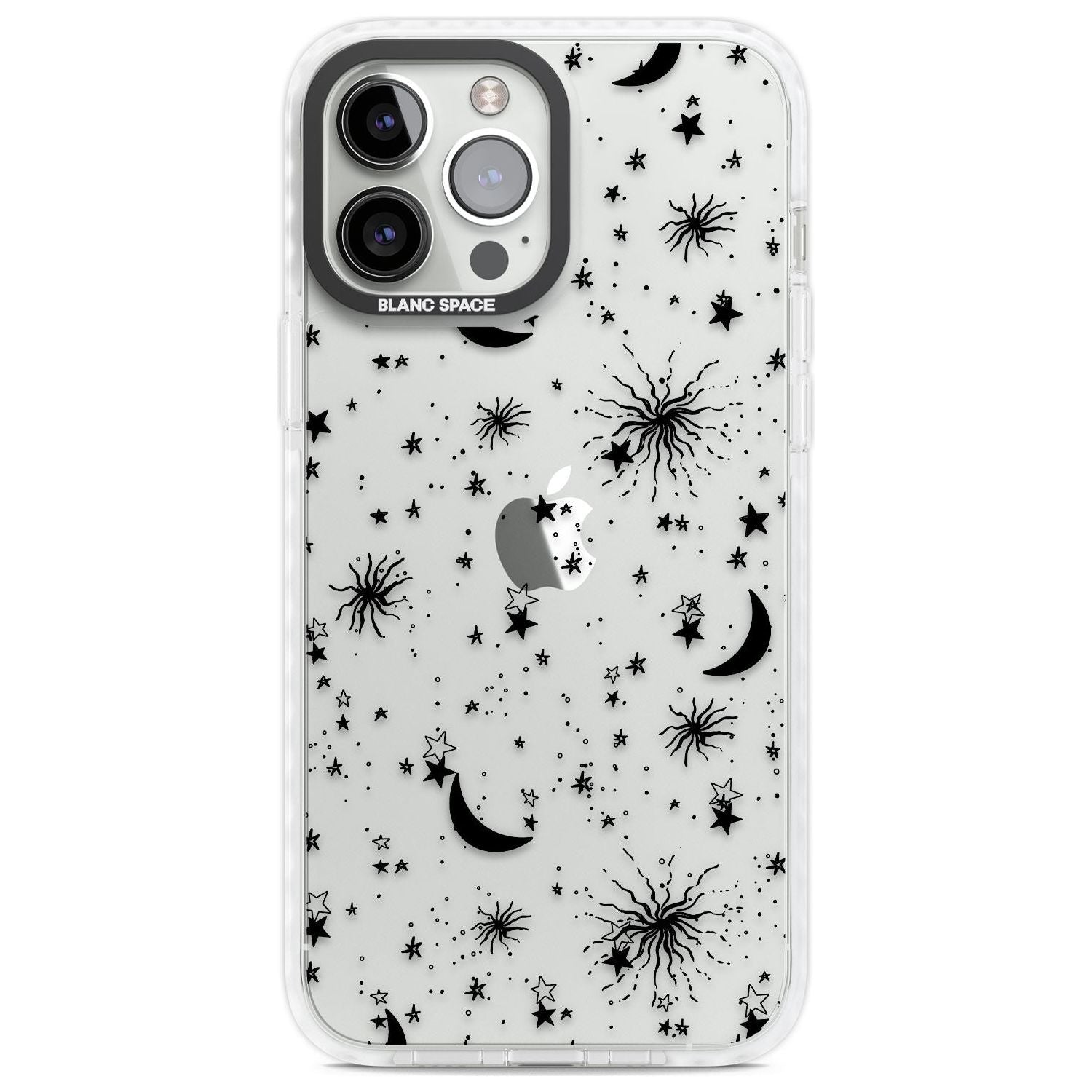 Moons & Stars Phone Case iPhone 13 Pro Max / Impact Case,iPhone 14 Pro Max / Impact Case Blanc Space