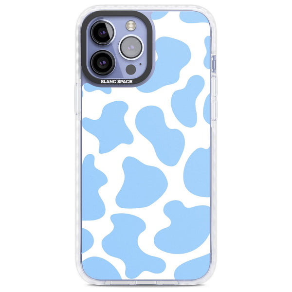 Blue And White Cow Print