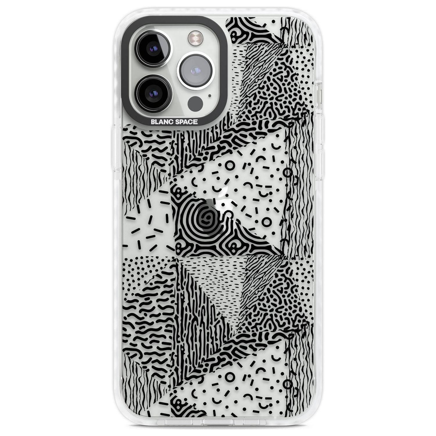 Pattern Mashup (Black) Phone Case iPhone 13 Pro Max / Impact Case,iPhone 14 Pro Max / Impact Case Blanc Space