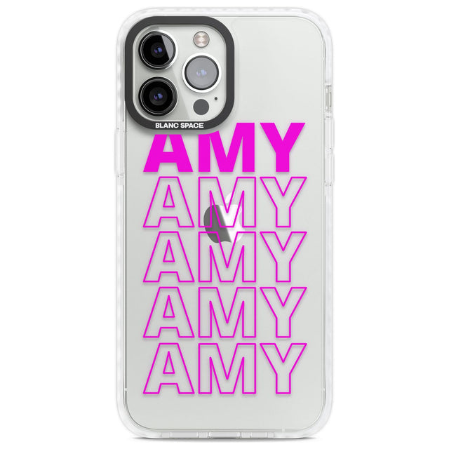 Personalised Clear Text  5D Custom Phone Case iPhone 13 Pro Max / Impact Case,iPhone 14 Pro Max / Impact Case Blanc Space