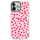 Red on Pink Dalmatian Polka Dot Spots