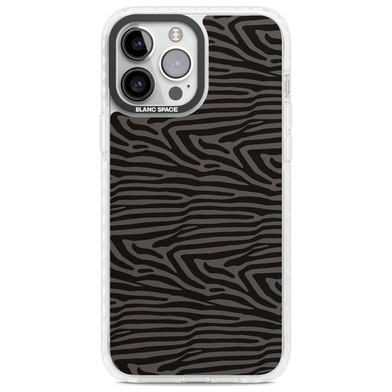 Dark Animal Print Pattern Zebra Phone Case iPhone 13 Pro Max / Impact Case,iPhone 14 Pro Max / Impact Case Blanc Space