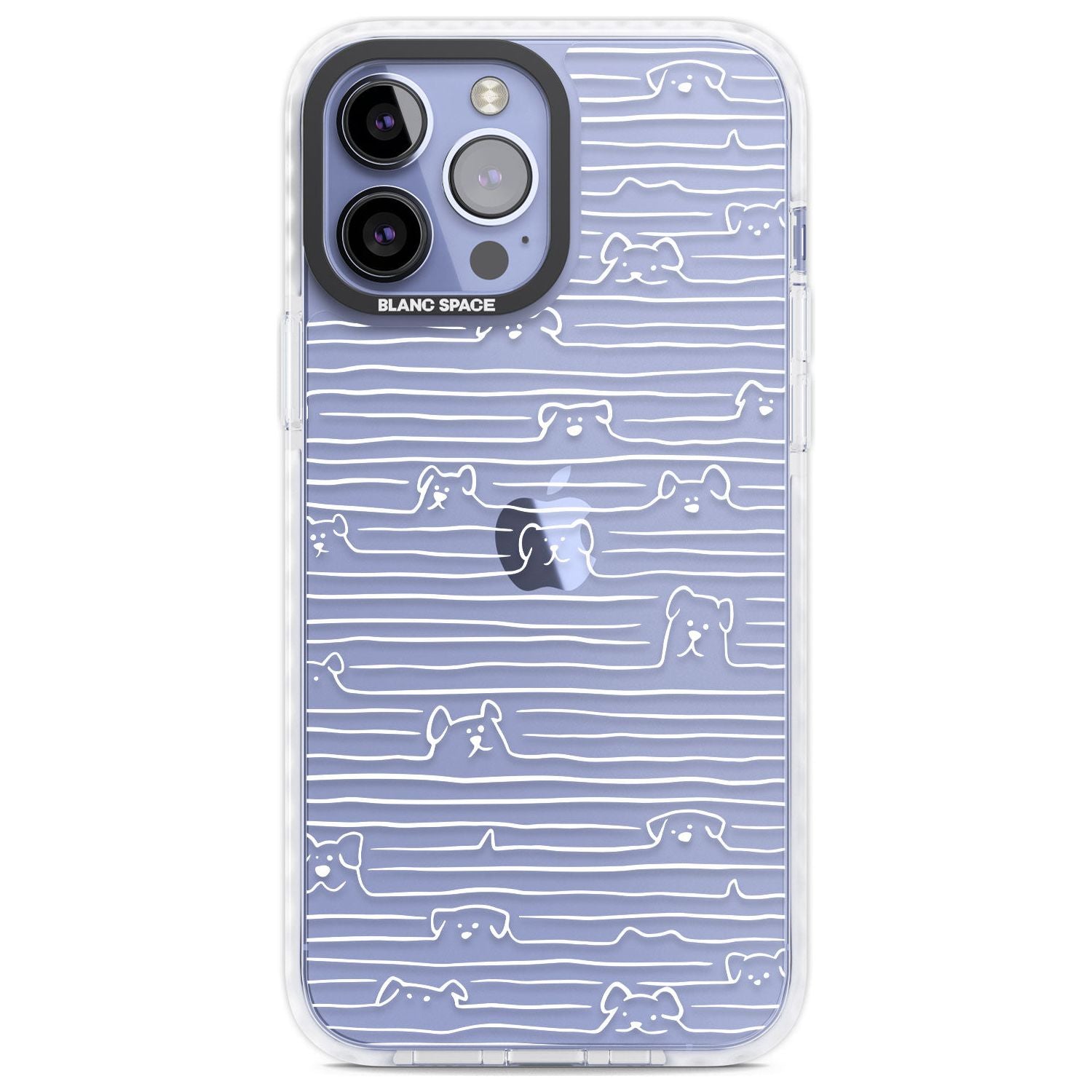 Dog Line Art - White Phone Case iPhone 13 Pro Max / Impact Case,iPhone 14 Pro Max / Impact Case Blanc Space