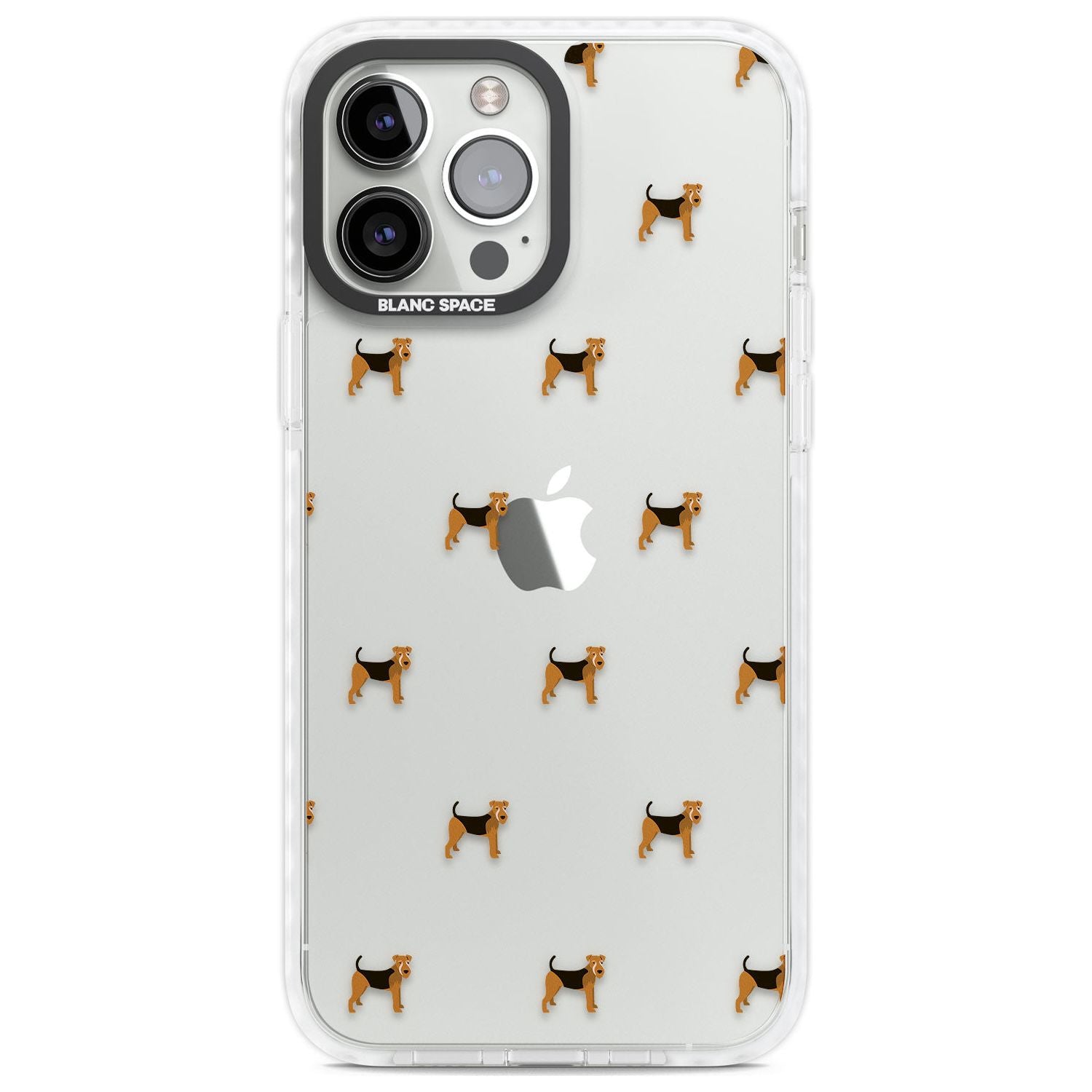 Airedale Terrier Dog Pattern Clear Phone Case iPhone 13 Pro Max / Impact Case,iPhone 14 Pro Max / Impact Case Blanc Space