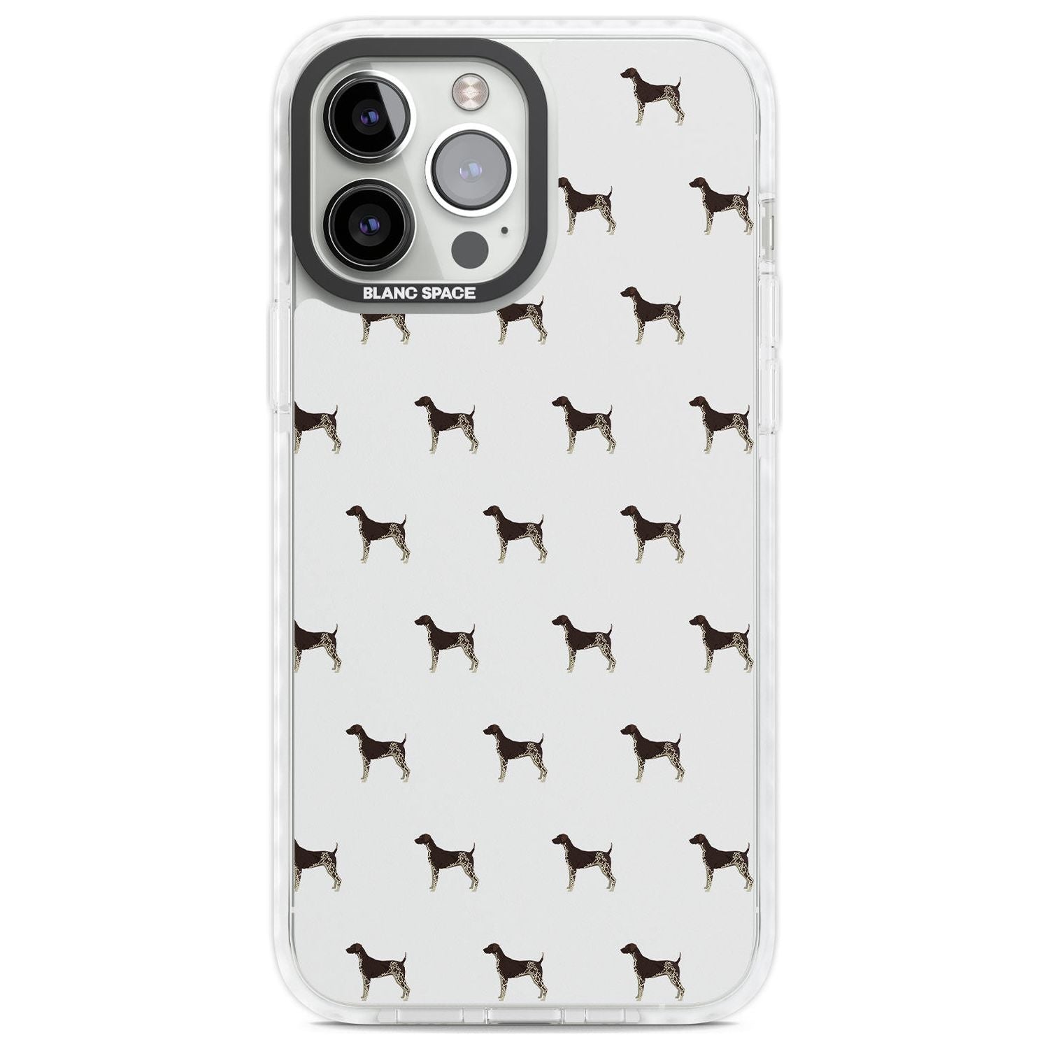 German Shorthaired Pointer Dog Pattern Phone Case iPhone 13 Pro Max / Impact Case,iPhone 14 Pro Max / Impact Case Blanc Space