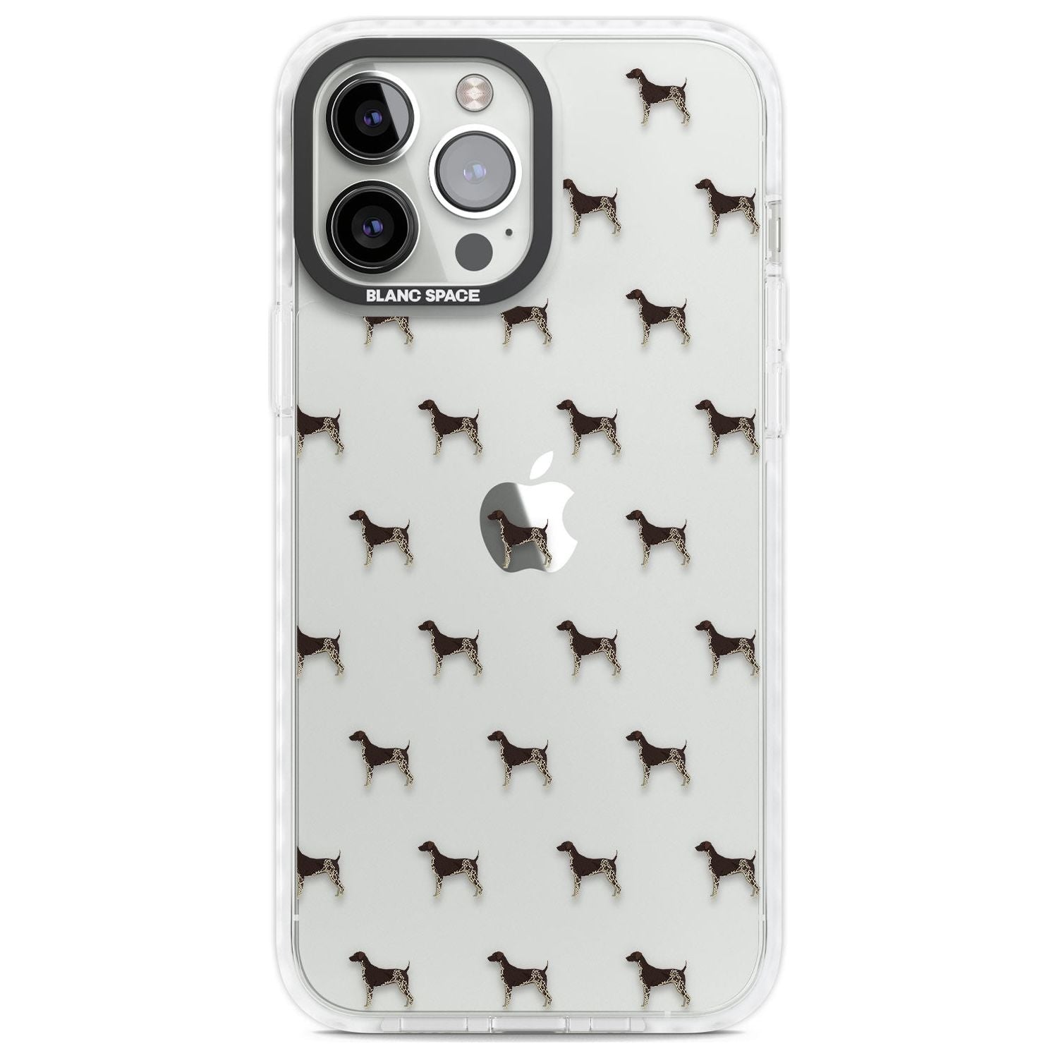 German Shorthaired Pointer Dog Pattern Clear Phone Case iPhone 13 Pro Max / Impact Case,iPhone 14 Pro Max / Impact Case Blanc Space