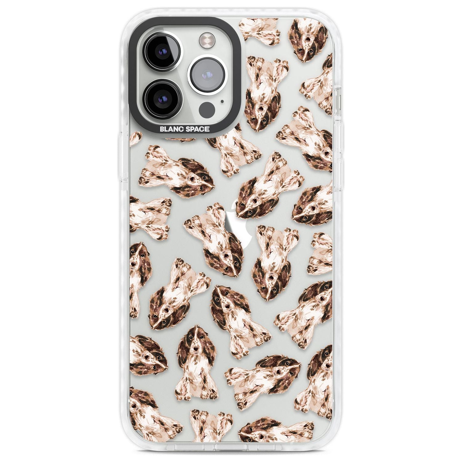Cocker Spaniel (Brown) Watercolour Dog Pattern Phone Case iPhone 13 Pro Max / Impact Case,iPhone 14 Pro Max / Impact Case Blanc Space