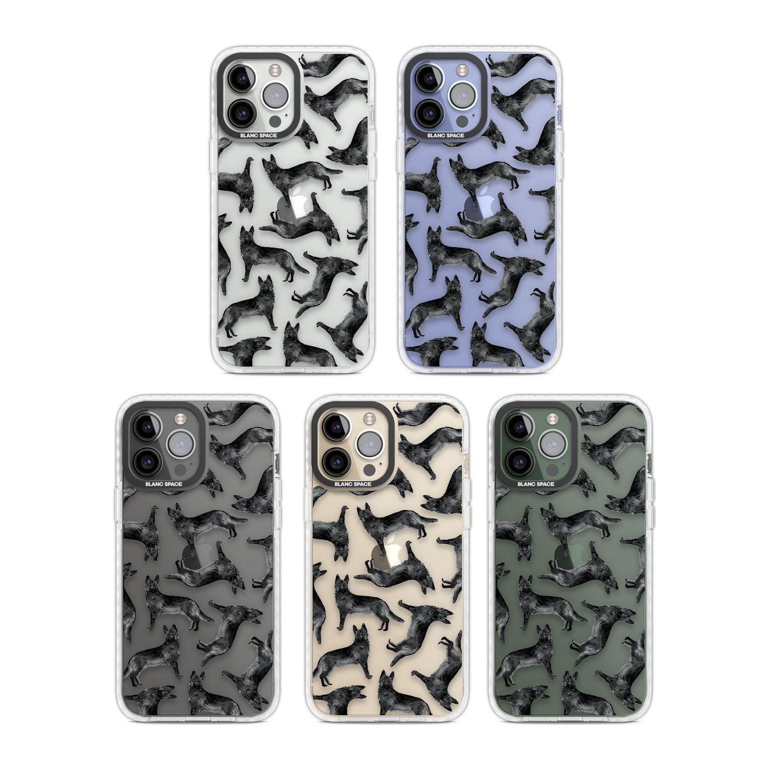 German Shepherd (Black) Watercolour Dog Pattern