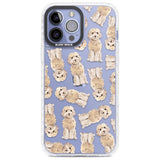 Cockapoo (Champagne) Watercolour Dog Pattern Phone Case iPhone 13 Pro Max / Impact Case,iPhone 14 Pro Max / Impact Case Blanc Space