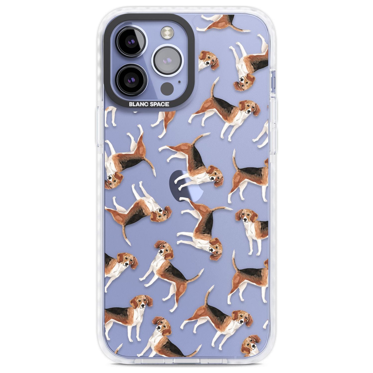 Beagle Watercolour Dog Pattern Phone Case iPhone 13 Pro Max / Impact Case,iPhone 14 Pro Max / Impact Case Blanc Space