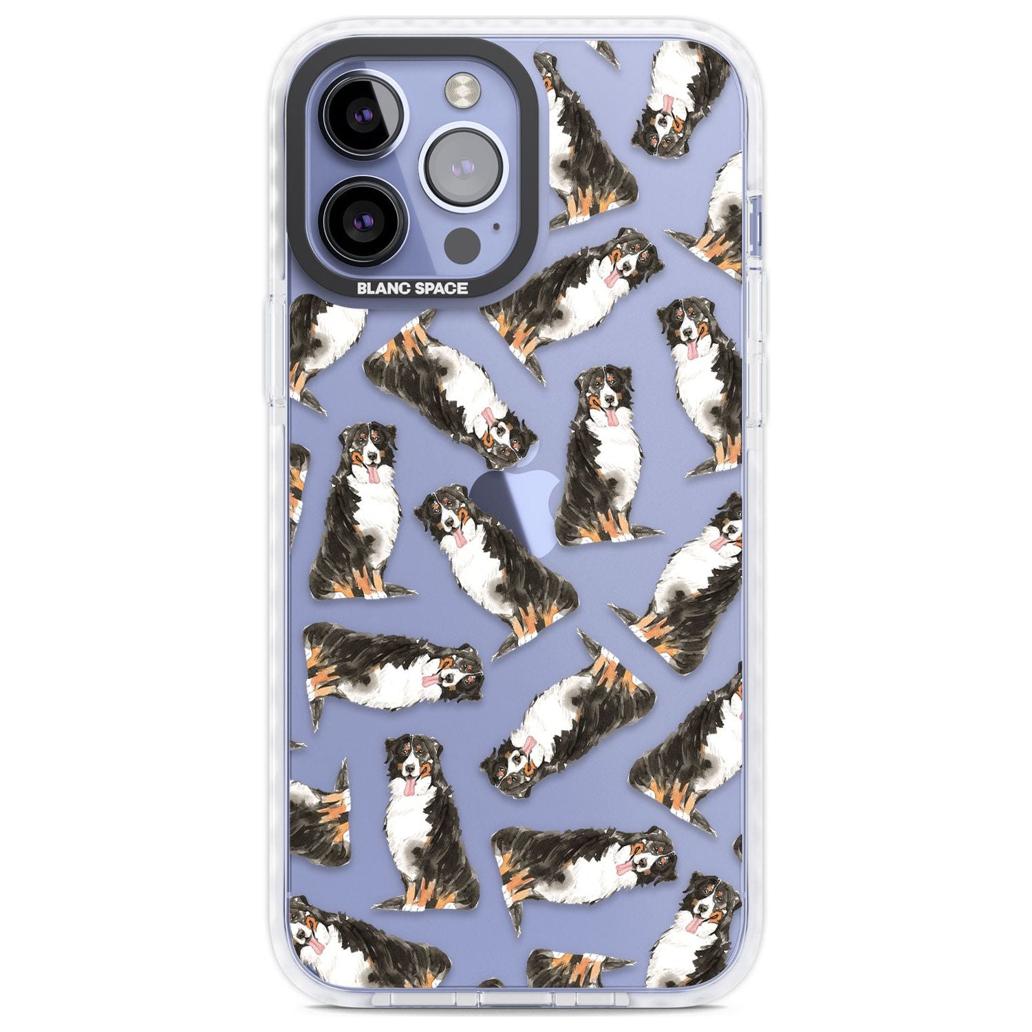 Bernese Mountain Dog Watercolour Dog Pattern Phone Case iPhone 13 Pro Max / Impact Case,iPhone 14 Pro Max / Impact Case Blanc Space