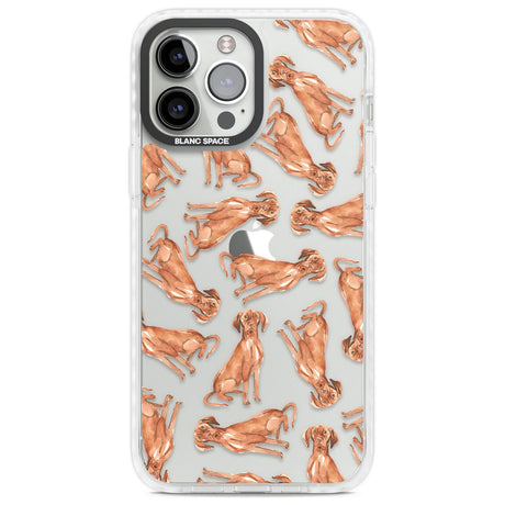 Hungarian Vizsla Watercolour Dog Pattern Phone Case iPhone 13 Pro Max / Impact Case,iPhone 14 Pro Max / Impact Case Blanc Space